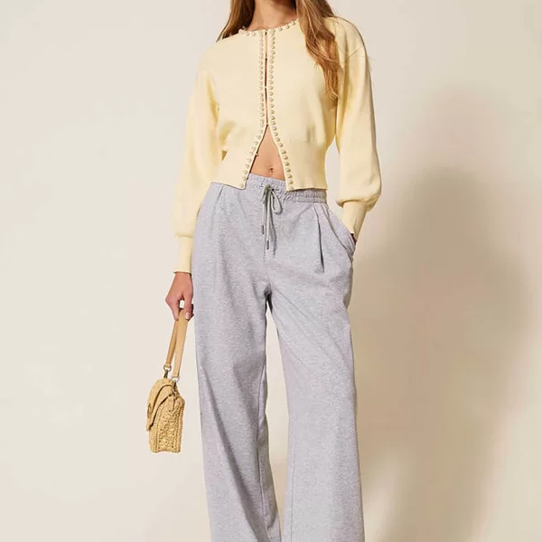 Twinset γυναικείο παντελόνι φόρμας Wide Leg - 261LL2BHH Γκρι