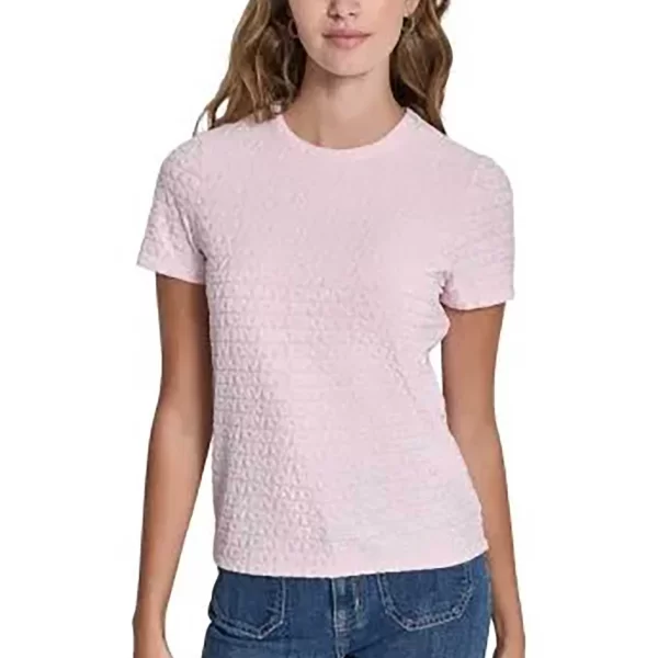 DKNY γυναικεία μπλούζα με all-over logo print μονόχρωμη - DJ5T1571 Ροζ