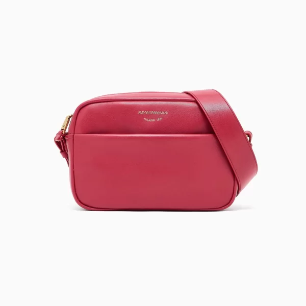 EMPORIO ARMANI Emporio Armani γυναικείο δερμάτινο mini bag crossbody με λογότυπο - EW003032AF19229 Κόκκινο