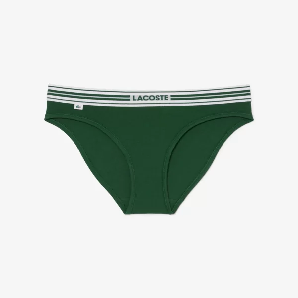 Lacoste γυναικείο εσώρουχο brief με contrast μέση και λογότυπο - 8F1333-00 Πράσινο