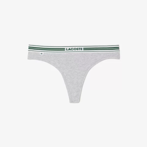 Lacoste γυναικείο εσώρουχο string brief με λογότυπο - 8F5198-00 Γκρι