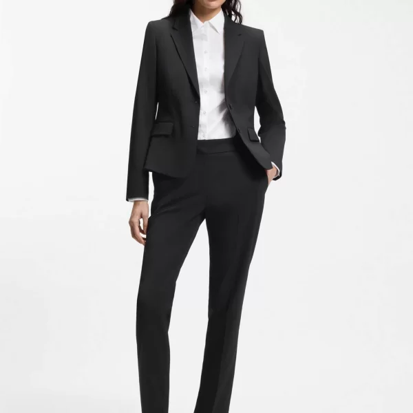 Hugo Boss γυναικείο παντελόνι μονόχρωμο με τσέπες Slim fit 