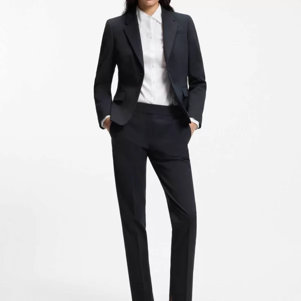 Hugo Boss γυναικείο παντελόνι μονόχρωμο με τσέπες Slim fit 