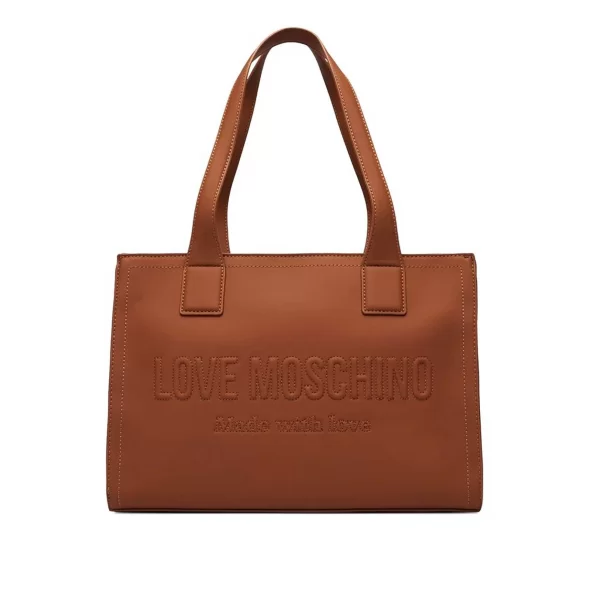 Love Moschino γυναικεία τσάντα ώμου με ανάγλυφο λογότυπο - JC4045PP1OLE0 Καμηλό