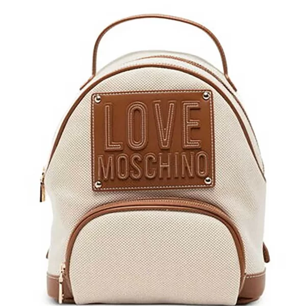 Love Moschino γυναικείo backpack με logo patch - JC4063PP1OLZ1 Μπεζ