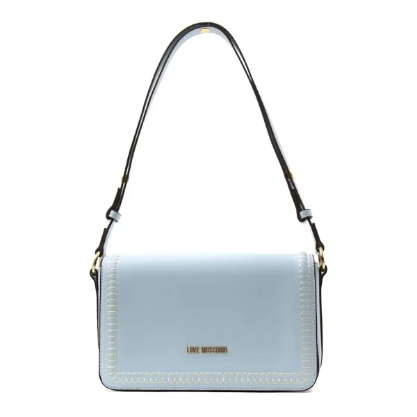 Love Moschino γυναικεία τσάντα ώμου με μεταλλικό λογότυπο - JC4090PP1OLI0 Γαλάζιο