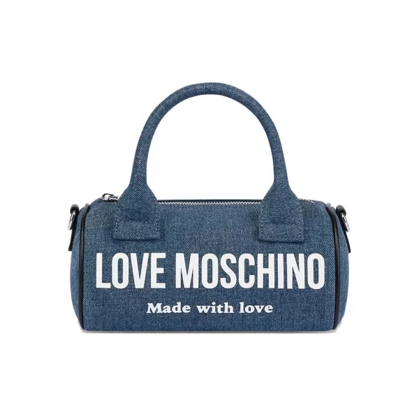 Love Moschino γυναικεία denim τσάντα χειρός με λογότυπο - JC4061PP1OLG1 Denim Blue Σκούρο