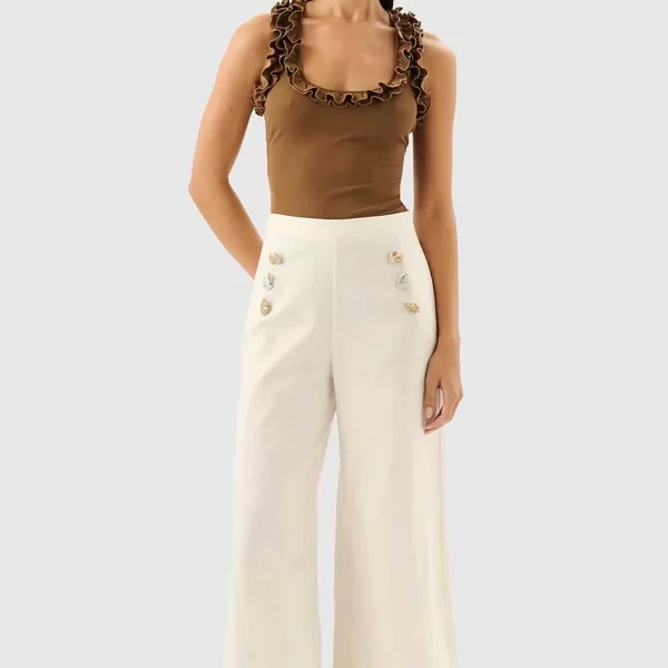 Roame γυναικείο αμάνικο τοπ με βολάν 