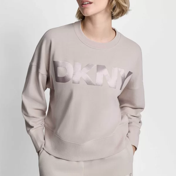 DKNY γυναικεία μπλούζα φούτερ με ανάγλυφο λογότυπο - DP6T1561 Εκρού