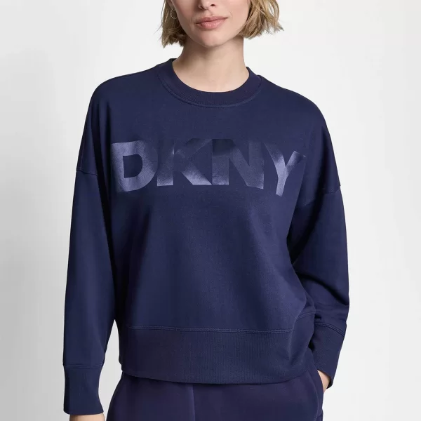 DKNY DKNY γυναικεία μπλούζα φούτερ με ανάγλυφο λογότυπο - DP6T1561 Σκούρο Μπλε