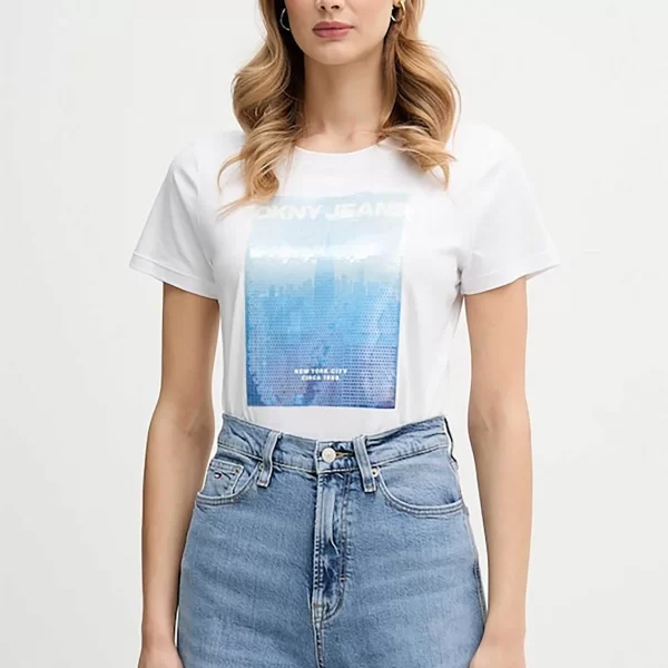 DKNY γυναικείο T-shirt με graphic print - DJ6T1693 Λευκό