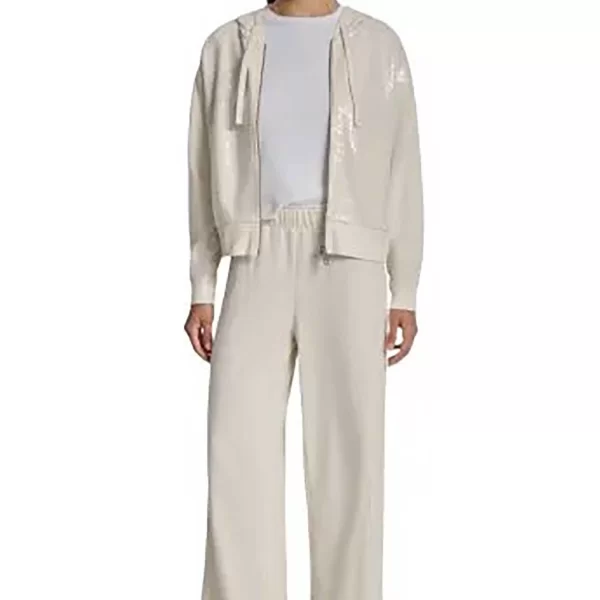 DKNY γυναικείο παντελόνι φόρμας μονόχρωμο - DJ6P3115 Εκρού