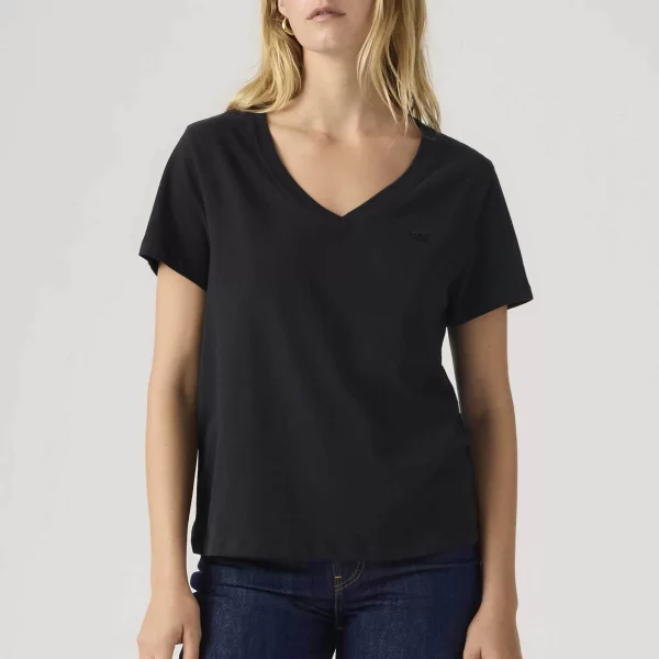 Levi's® γυναικείο T-shirt με V και λογότυπο Standard Fit 