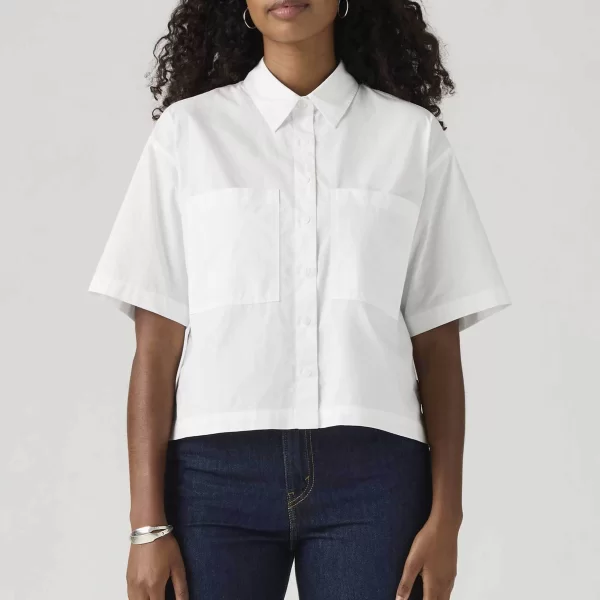 Levi's® γυναικείο πουκάμισο cropped με τσέπες Relaxed Fit 