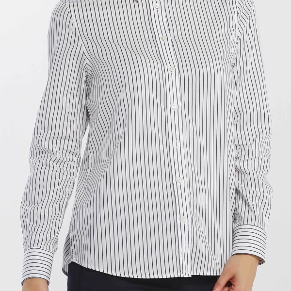 Gant γυναικείο πουκάμισο με ριγέ σχέδιο και θηλιά πίσω - 4311096 Λευκό