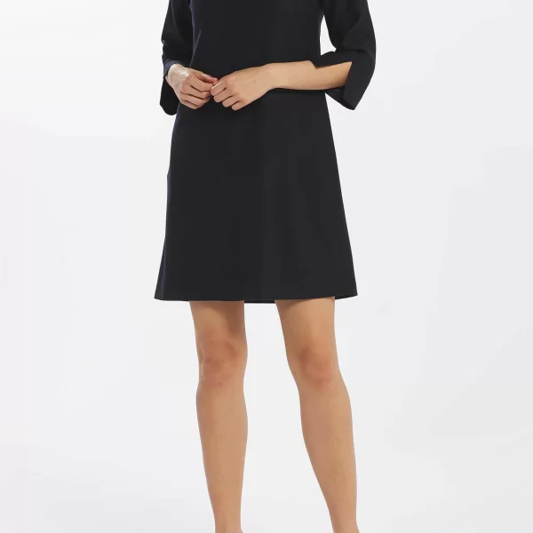 GANT Gant γυναικείο mini φόρεμα μονόχρωμο με τσέπες μπροστά - 4501052 Μπλε Σκούρο