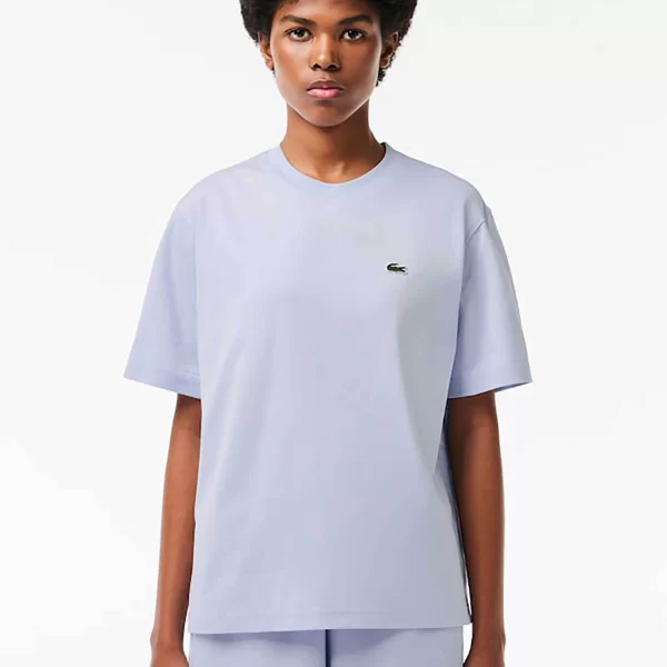 Lacoste Lacoste γυναικείο T-shirt με κεντημένο λογότυπο Relaxed Fit - TF7215 Σιελ