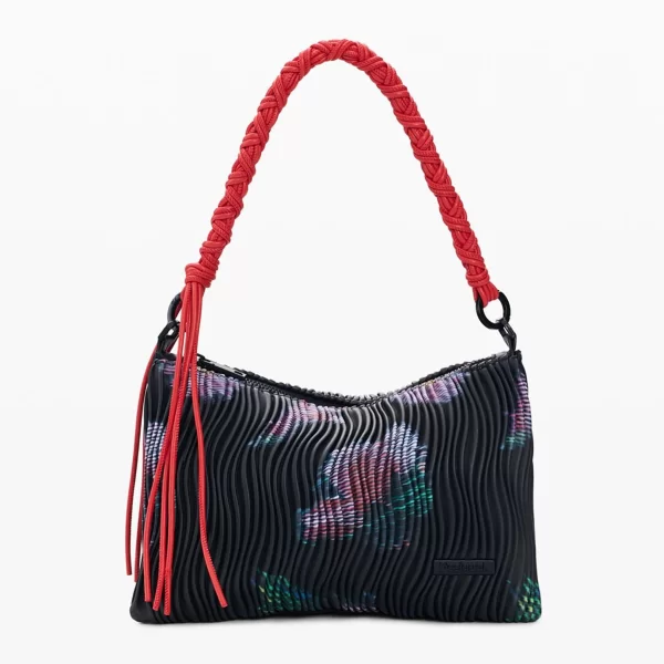 Desigual γυναικεία τσάντα ώμου με ανάγλυφη υφή δερματίνης και floral print 