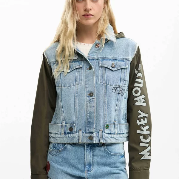 Desigual γυναικείo denim jacket με print 