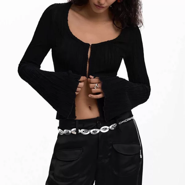 Desigual γυναικεία πλεκτή ζακέτα μονόχρωμη 