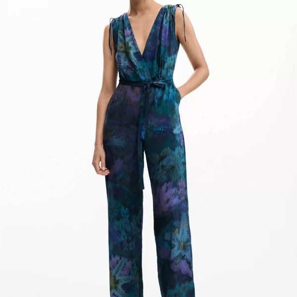 DESIGUAL Desigual γυναικεία ολόσωμη φόρμα με floral print 