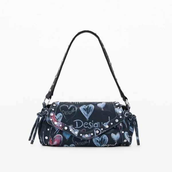 Desigual γυναικεία τσάντα ώμου με lettering και σχέδια 