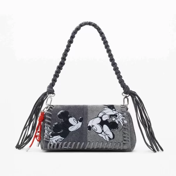 Desigual γυναικεία τσάντα ώμου denim με print 