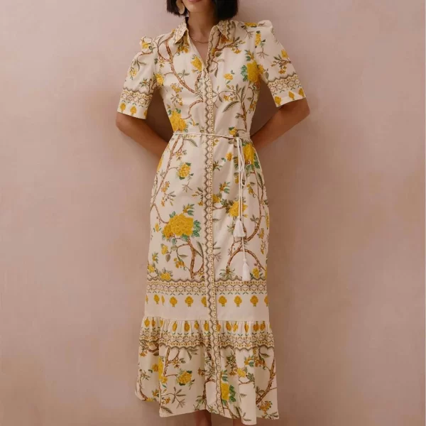 Raishma γυναικείο φόρεμα midi με floral print 