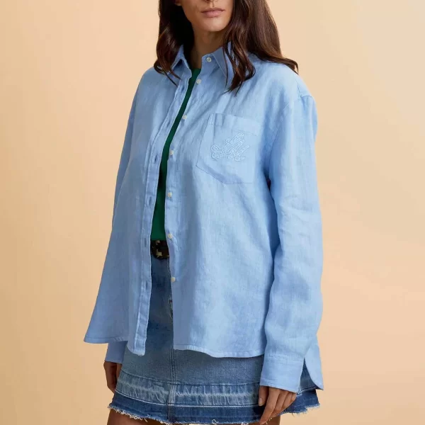 La Martina γυναικείο λινό πουκάμισο με τσέπη Regular Fit 