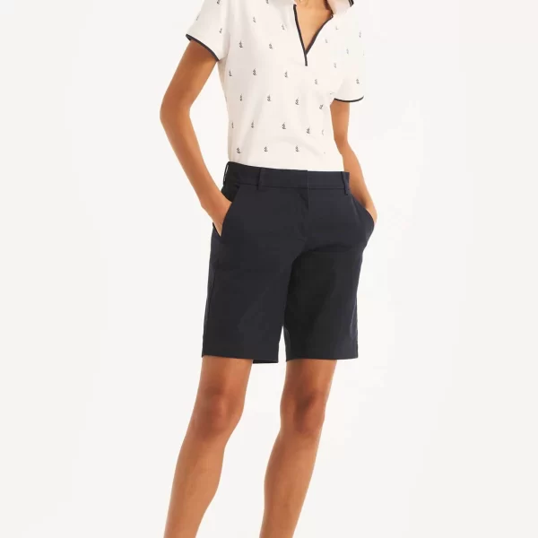 Nautica γυναικεία βερμούδα chino Classic Fit - 45B702 Μπλε Σκούρο