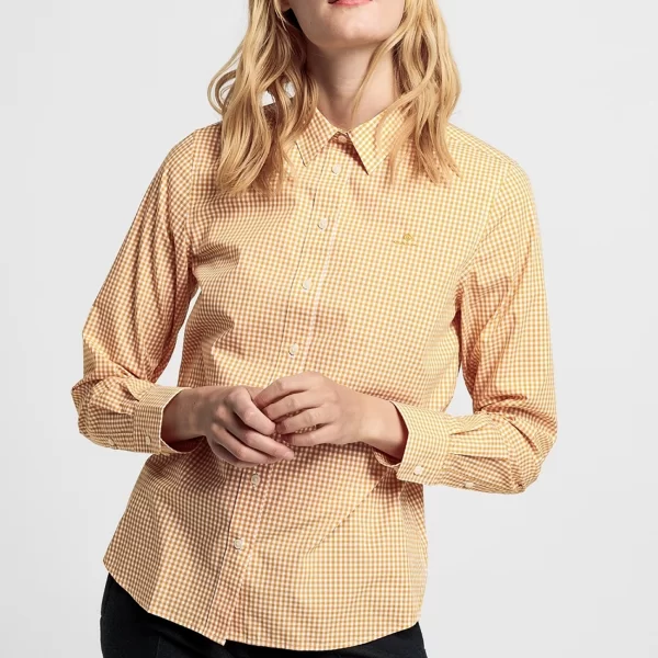 Gant γυναικείο πουκάμισο με μικρό καρό - 4300034 Κίτρινο
