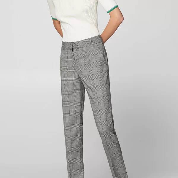 Esprit γυναικείο παντελόνι με καρό print - 019EO1B005 Γκρι