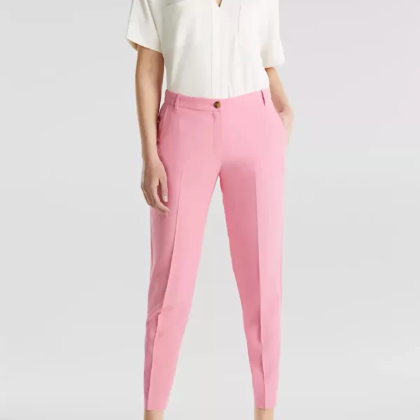 Esprit γυναικείο chino παντελόνι ψηλόμεσο - 040EO1B313 Ροζ
