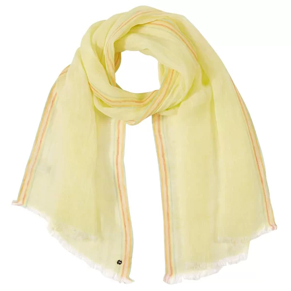 Esprit Esprit γυναικείο λινό φουλάρι με κρόσσια στο τελείωμα - 050EA1Q302 Κίτρινο Ανοιχτό