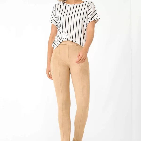 Orsay γυναικείο παντελόνι ψηλόμεσο με suede όψη - 350167-092000 Μπεζ