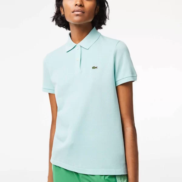 Lacoste γυναικεία μπλούζα πόλο πικέ κοντομάνικη με κεντημένο λογότυπο Regular Fit - PF7839 Πράσινο Μέντας
