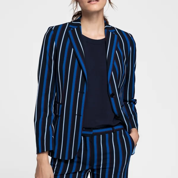 Gant γυναικείο ριγέ σακάκι Washable Regimental Stripe - 4770043 Μπλε Σκούρο