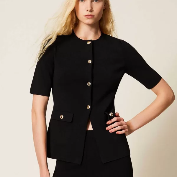 Twinset γυναικεία πλεκτή ζακέτα - 261TP3131 Μαύρο