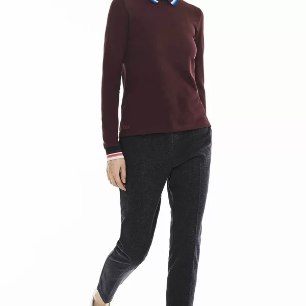 Lacoste γυναικείο tweed παντελόνι μονόχρωμο - HF7837 Ανθρακί