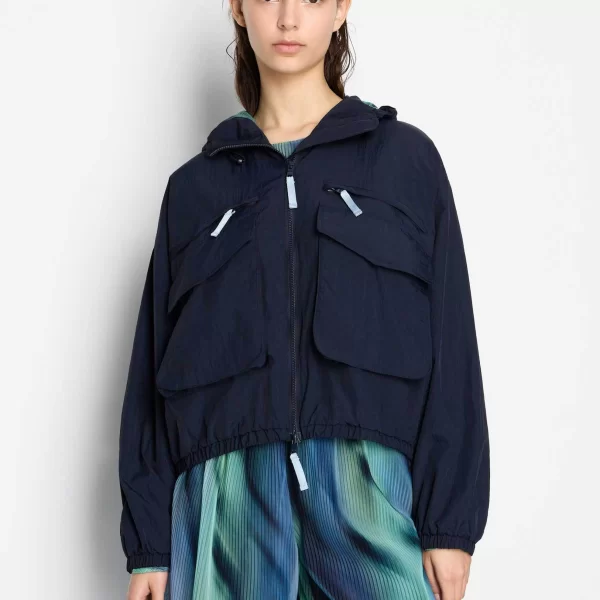 Armani Exchange γυναικείο jacket με κουκούλα και logo patch - 3DYB10YNTTZ Σκούρο Μπλε