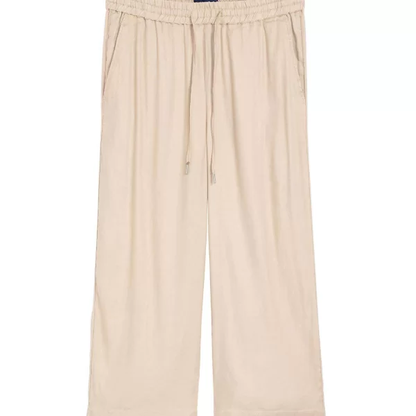 Gant γυναικείο παντελόνι τύπου culotte μονόχρωμο με τσέπες μπροστά - 4150075 Μπεζ