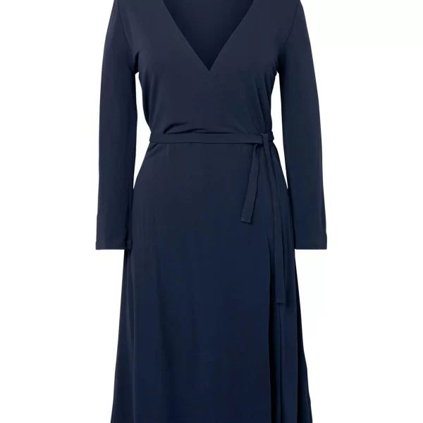 Gant γυναικείο midi φόρεμα μονόχρωμο με ασορτί ζωνάκι στην μέση - 4204315 Μπλε Σκούρο