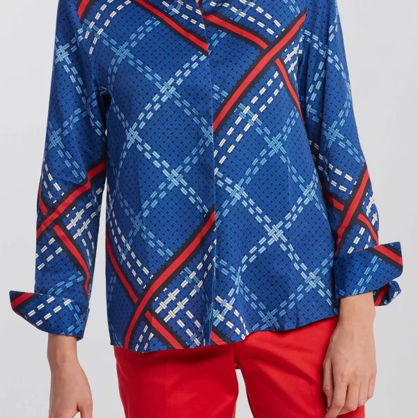 Gant γυναικείο πουκάμισο με all-over weave pattern - 4301119 Μπλε