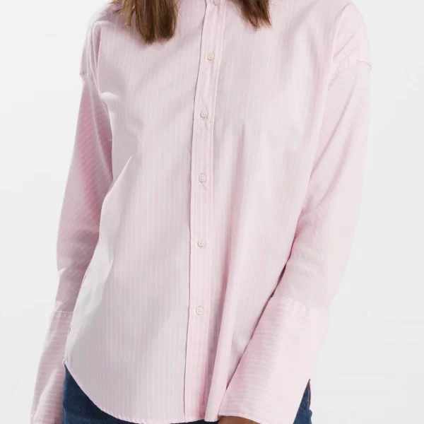 Gant γυναικείο βαμβακερό πουκάμισο με ψιλό ριγέ σχέδιο - 4311028 Ροζ