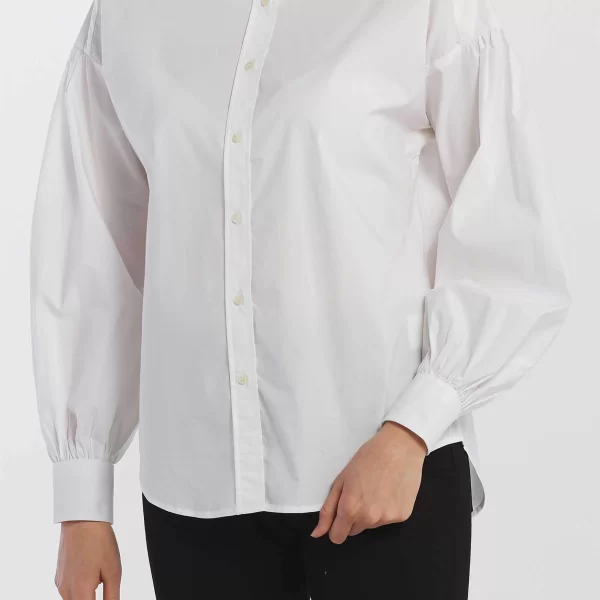 Gant γυναικείο πουκάμισο μονόχρωμο με balloon μανίκι - 4311093 Λευκό