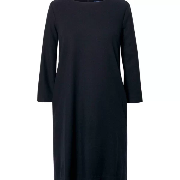 GANT Gant γυναικείο mini φόρεμα μονόχρωμο με μανίκι 3/4 - 4501021 Μπλε Σκούρο