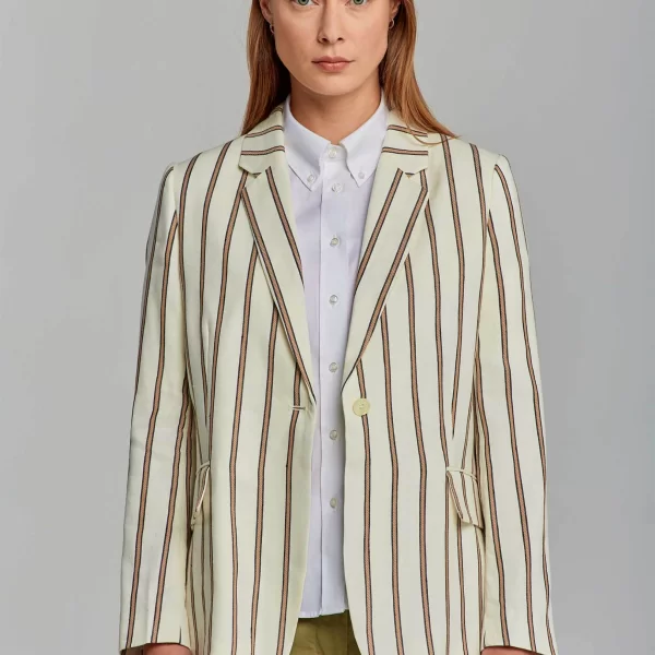 Gant γυναικείο σακάκι με all-over sailor rope motif και τσέπες μπροστά - 4770111 Λευκό