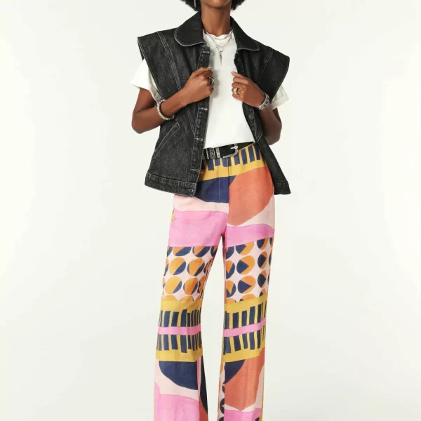 ba&sh γυναικείο παντελόνι εμπριμέ 