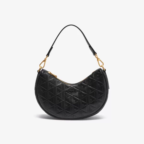 Lacoste γυναικεία δερμάτινη τσάντα ώμου με all-over monogram 