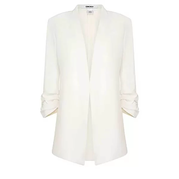 DKNY γυναικείο σακάκι μονόχρωμο Regular Fit - P9RCAAWI Λευκό